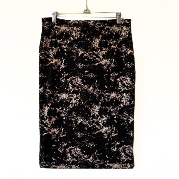H&M Basics Black Marbled Print Skirt Size M - Picture 1 of 6